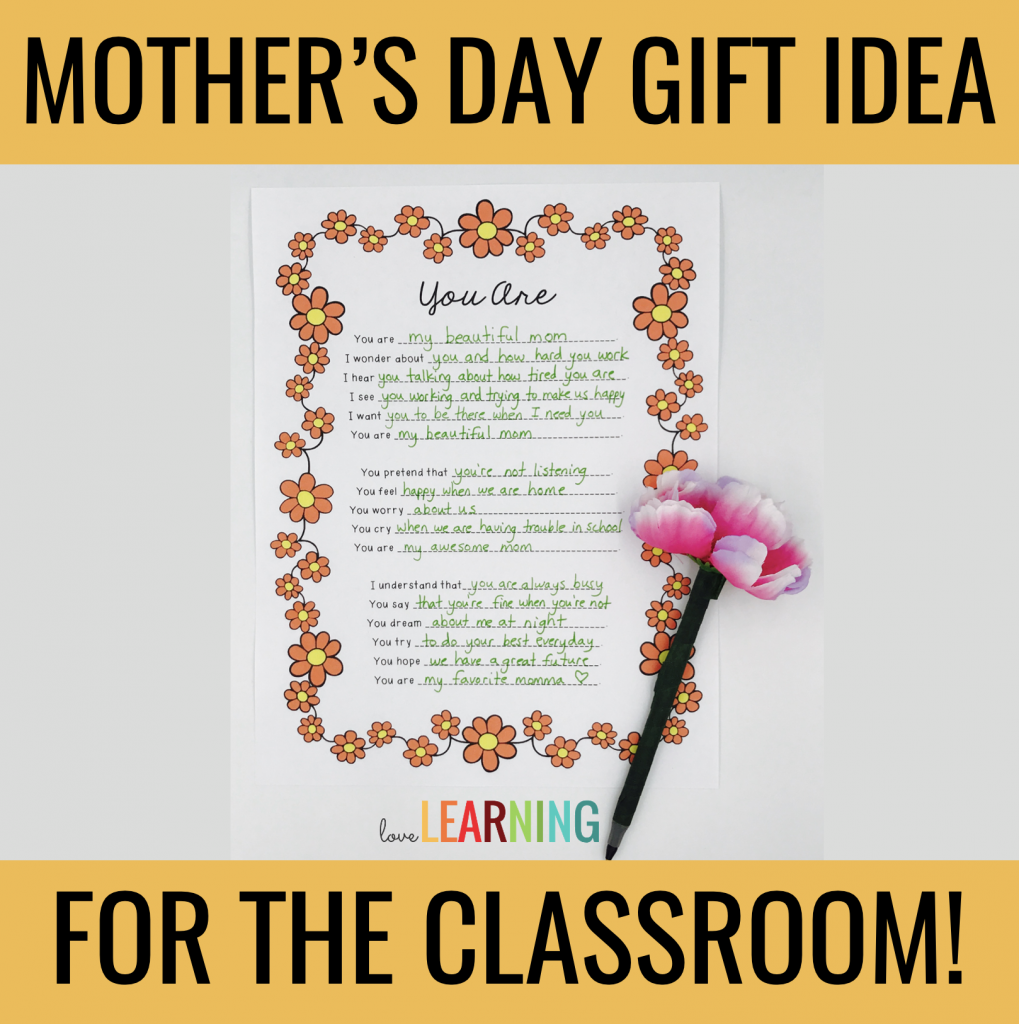Mother's day Gift idea for students in the classroom