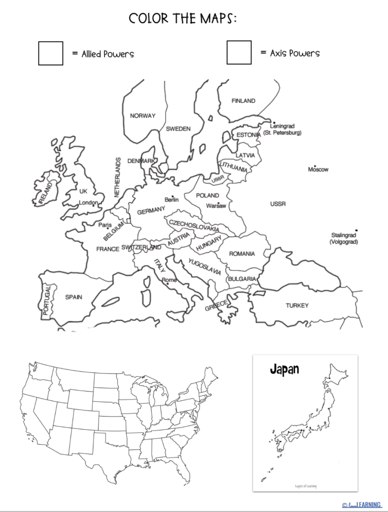 world war 2 map for kids